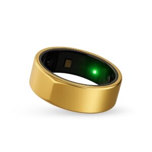 ANEEK Smart Ring JC | Fitness Tracker Ring for Men & Women | 42+ Workout Modes | HR, SPO2, Sleep, Stress, Glucose, VO2 Max | Body Temp & Women Health Monitor | Wearable Ring (Gold, #11)